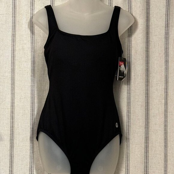 TYR Women's Solid Aqua Chlorine Resistant Controlfit U One Piece Swimsuit Back - Picture 1 of 9
